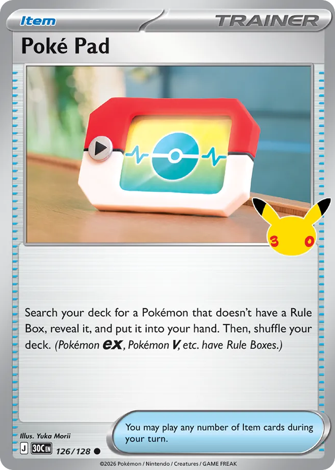 Pokémon Poké Pad 30C-126/128 — English Single Card