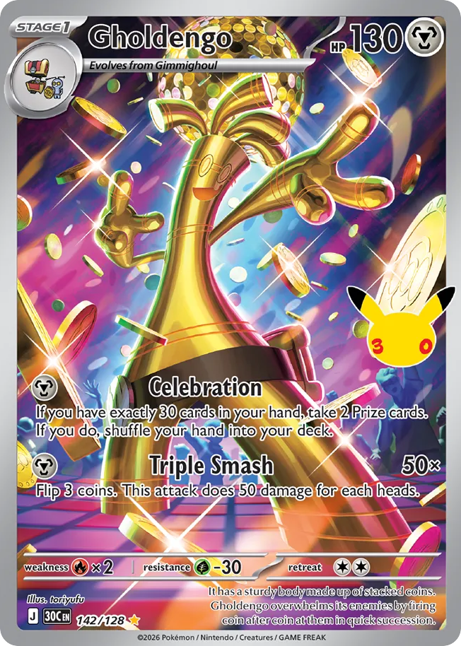 Pokémon Gholdengo 30C-142/128 — English Single Card