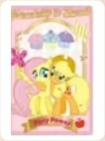 Friendship Magic — Fluttershy & Applejack — low-resolution reference crop; one individual card