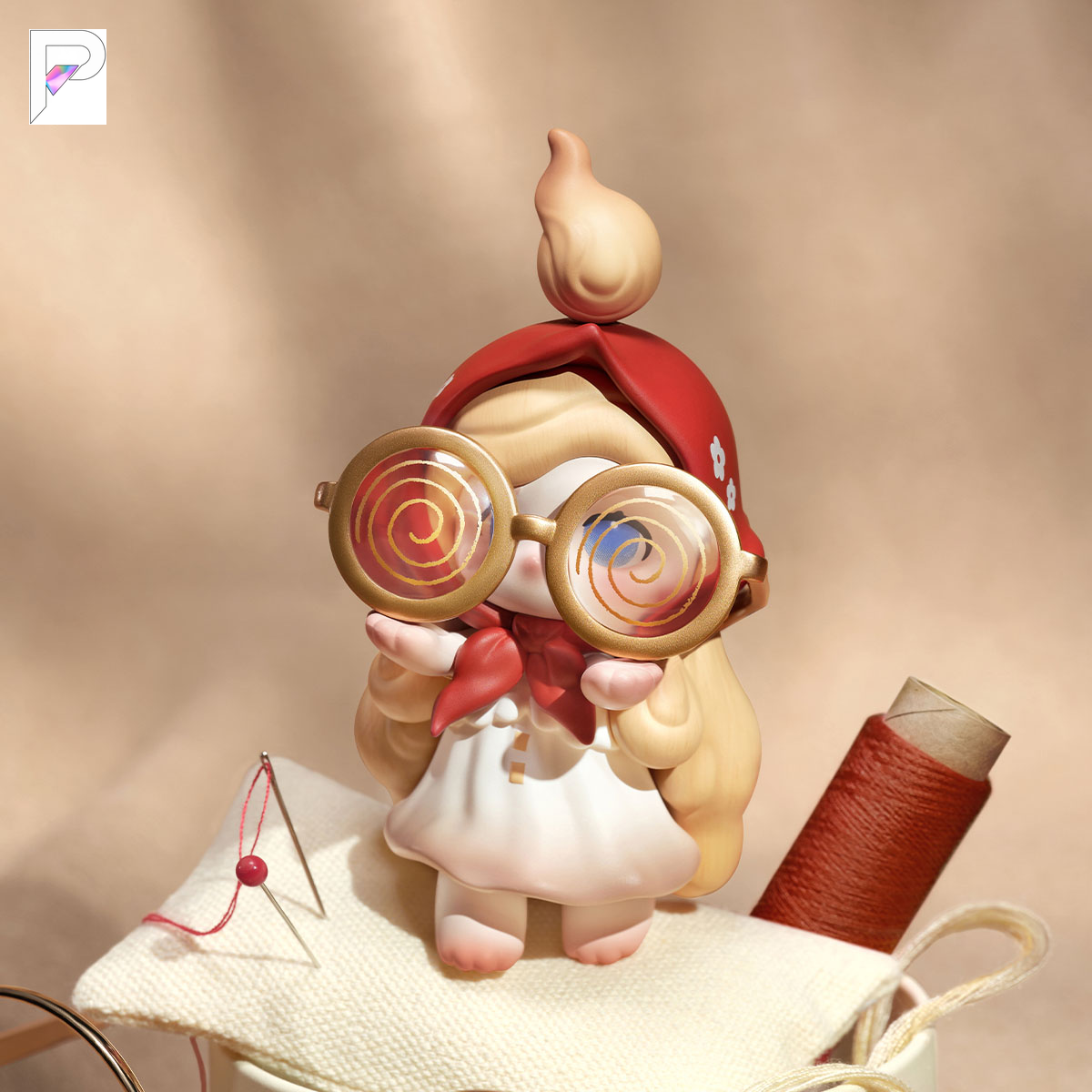 CHAKA Stitch by Stitch Granny's Glasses figure, official detail photograph with PAKRA logo; background props are not included