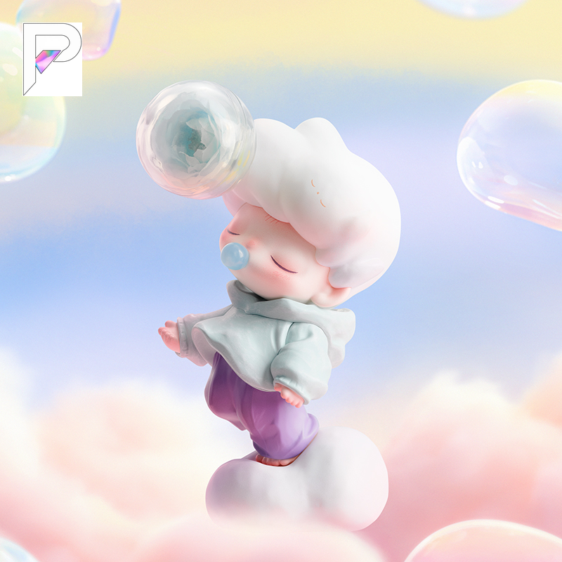 POP MART DIMOO Moments in Bloom A Breath of Blossoms, official styled product detail image with PAKRA logo