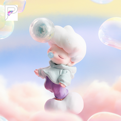 POP MART DIMOO Moments in Bloom A Breath of Blossoms, official styled product detail image with PAKRA logo