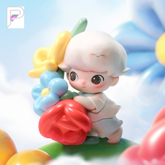 POP MART DIMOO Moments in Bloom Hugging Spring, official styled product detail image with PAKRA logo