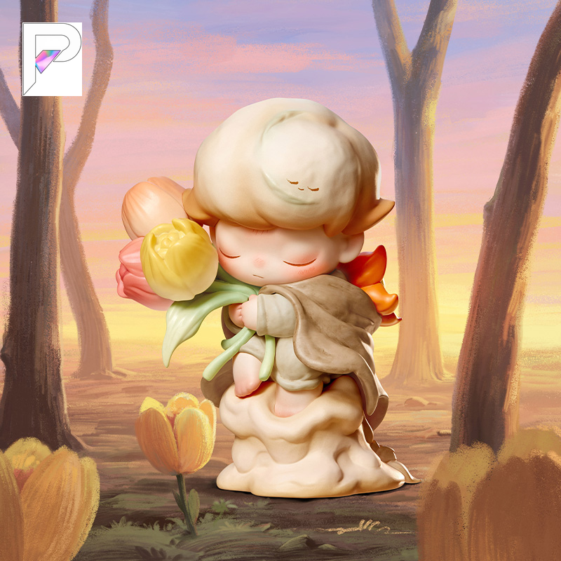 POP MART DIMOO Memories We Hold Blooms from the Mud, official styled product detail image with PAKRA logo