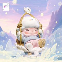 POP MART DIMOO Memories We Hold Snowfield Swing, official styled product detail image with PAKRA logo