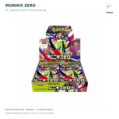 Munikis Zero M3 Japanese booster box on white with PAKRA logo