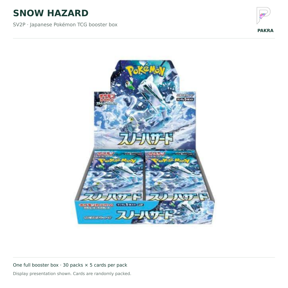 Snow Hazard SV2P Japanese booster box on white with PAKRA logo