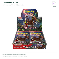 Crimson Haze SV5a Japanese booster box on white with PAKRA logo