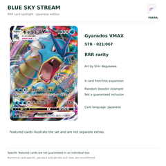 Blue Sky Stream S7R Gyarados VMAX 021/067 RRR, a possible randomized booster card, not guaranteed