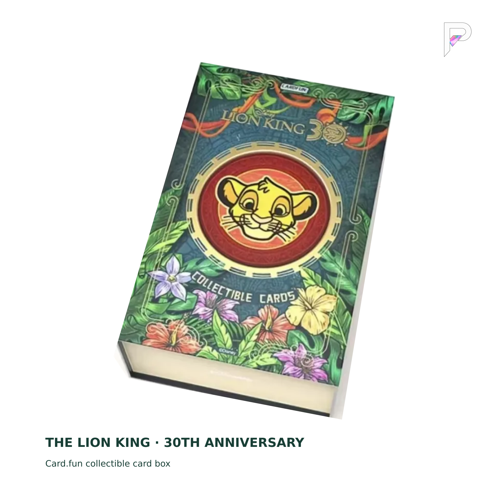 Card.fun The Lion King 30th Anniversary green collectible card box on a white background with PAKRA logo