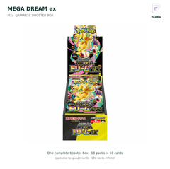 Japanese MEGA Dream ex M2a complete ten-pack booster box on white with PAKRA logo
