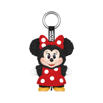 POP MART Mickey Family Cute Together - Minnie Plush Keychain selected plush keychain on white