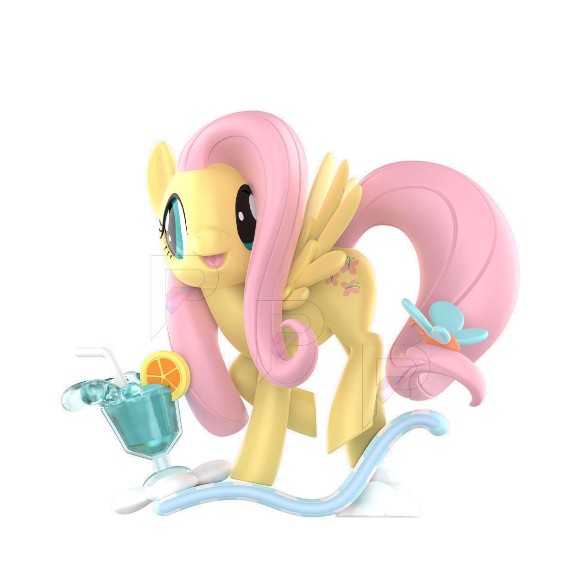 POP MART My Little Pony Leisure Afternoon - Fluttershy - Mint Soda selected selected character design on white