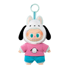 POP MART THE MONSTERS x Hello Kitty and Friends - Pochacco Plush Pendant selected vinyl plush pendant on white