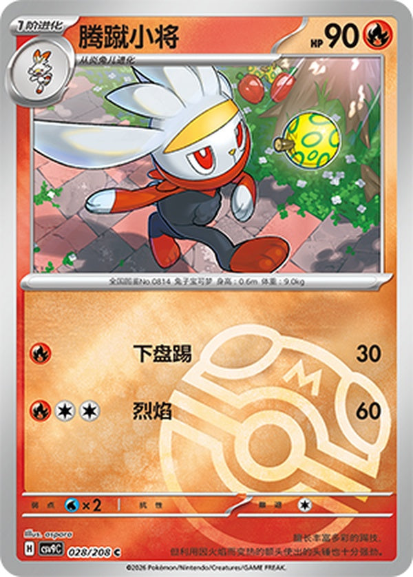 Raboot CSV9C-028/208 C Master Ball Foil — Simplified Chinese Pokémon card