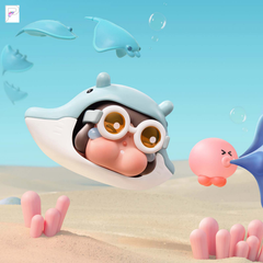 POP MART CRYBABY Cry Me an Ocean - The Manta Ray, official product detail image with PAKRA logo