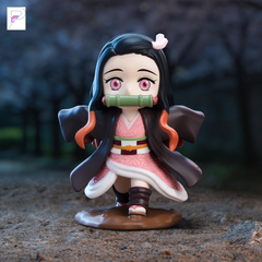POP MART Demon Slayer Kimetsu no Yaiba Battle - Nezuko Kamado, official styled product detail image with PAKRA logo