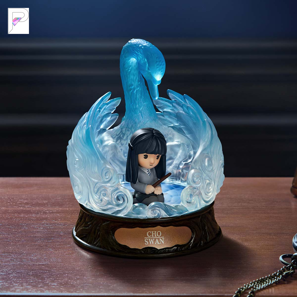 POP MART Harry Potter Patronus - Cho with Swan, official styled product detail image with PAKRA logo