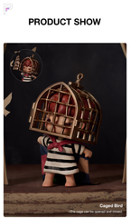 POP MART Hirono Tamed Wildgrass - Caged Bird, official styled product detail image with PAKRA logo