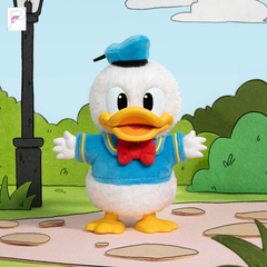 POP MART Mickey Family Cute Together - Donald Plush Keychain, official styled product detail image with PAKRA logo