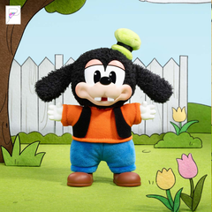 POP MART Mickey Family Cute Together - Goofy Plush Keychain, official styled product detail image with PAKRA logo