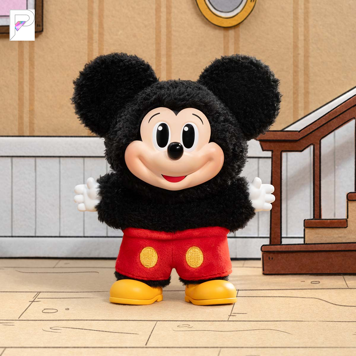POP MART Mickey Family Cute Together - Mickey Plush Keychain, official styled product detail image with PAKRA logo