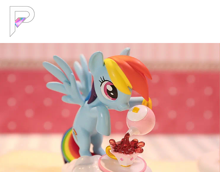 POP MART My Little Pony Leisure Afternoon - Rainbow Dash - Ceylon Black Tea, product detail photograph with PAKRA logo