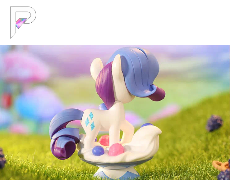 POP MART My Little Pony Leisure Afternoon - Rarity - Berry Cream Salad, product detail photograph with PAKRA logo