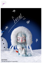 POP MART SKULLPANDA Tell Me What You Want - Let it Snow, official product detail image with PAKRA logo