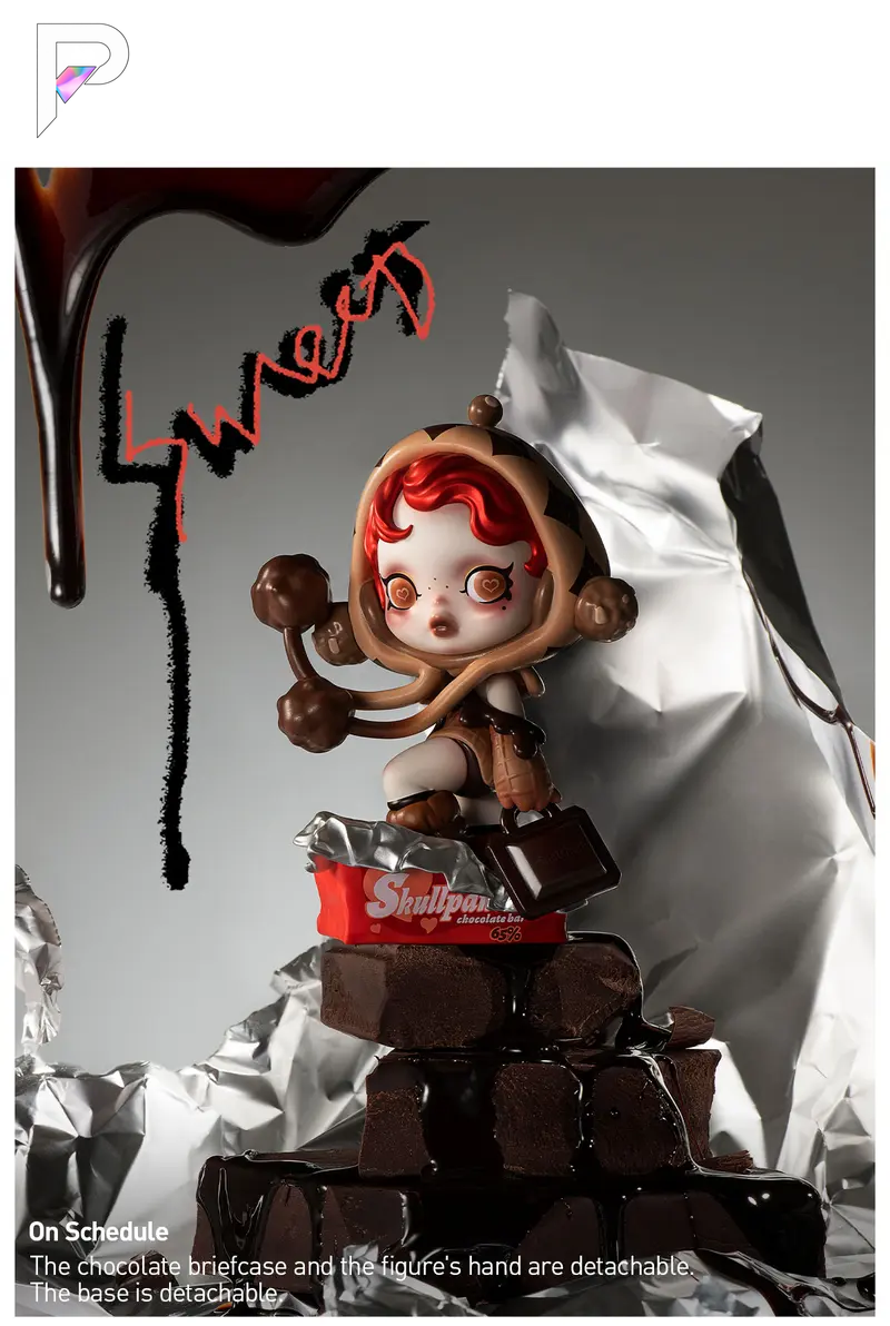 POP MART SKULLPANDA Tell Me What You Want - On Schedule, official product detail image with PAKRA logo