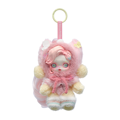 POP MART SKULLPANDA x My Little Pony - Fluttershy Plush Pendant selected plush doll pendant on white