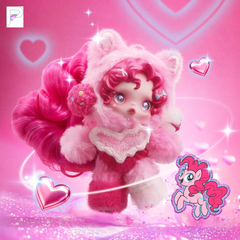POP MART SKULLPANDA x My Little Pony Pinkie Pie, official styled product detail image with PAKRA logo