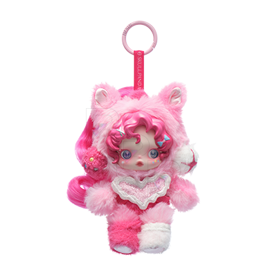 POP MART SKULLPANDA x My Little Pony - Pinkie Pie Plush Pendant selected plush doll pendant on white