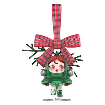 POP MART SKULLPANDA Tell Me What You Want - Jingle All the Way(Green) individual figure on white
