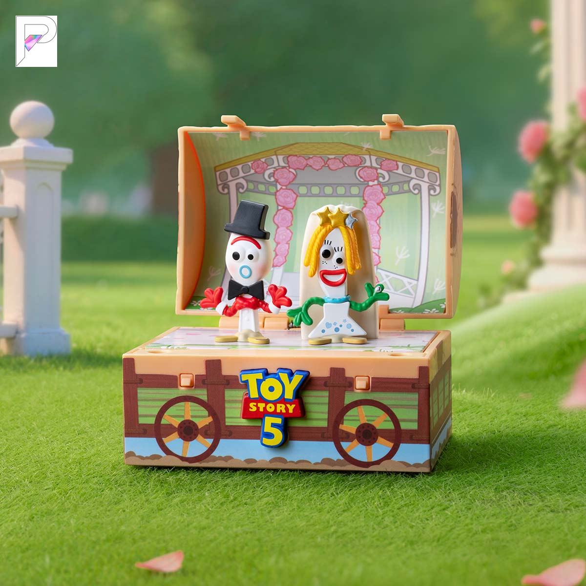 Disney/Pixar Toy Story 5 Karen and Forky's Wedding, official styled product detail image with PAKRA logo