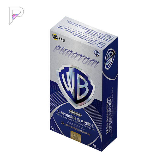Kakawow 2024 PHANTOM Warner Bros. 100th Anniversary Collectible Card Box — official complete box on white with PAKRA logo