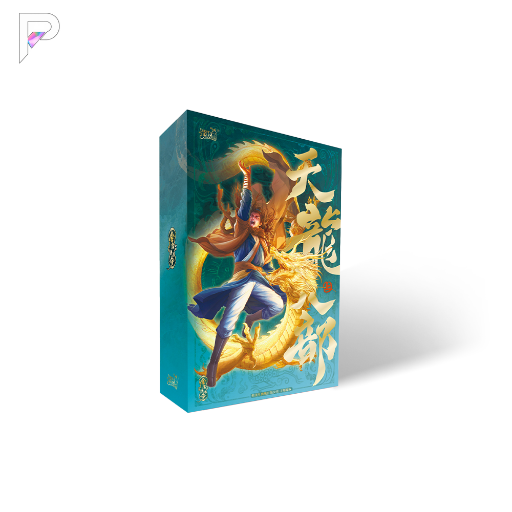 Jin Yong Xia Ke Ling - The Demi-Gods and the Semi-Devils Trading Card Box — official box packaging presentation on white with PAKRA logo