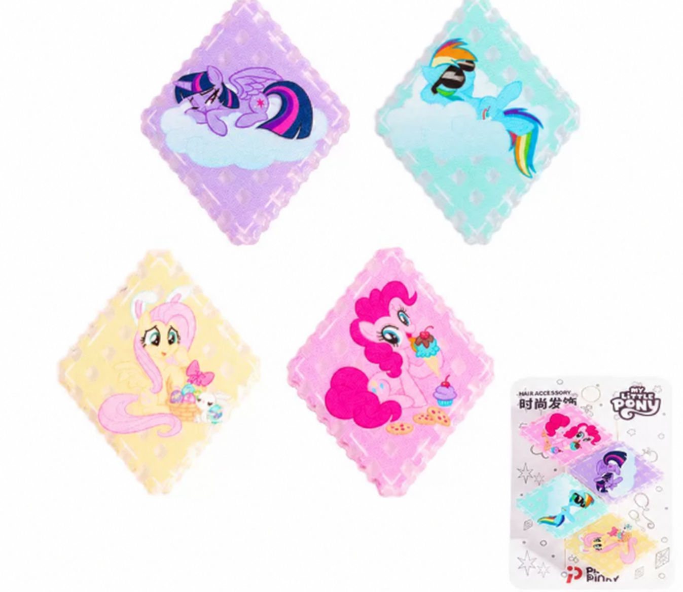 Pinky Pinky My Little Pony Style 06 hair accessory set with Twilight Sparkle, Rainbow Dash, Fluttershy, Pinkie Pie