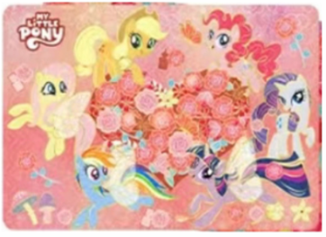 Twilight Sparkle, Pinkie Pie, Fluttershy, Rarity, Rainbow Dash and Applejack - PMPM Valentine Flowering Rose Mane Six landscape card